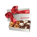 The Executive Chocolate Covered Pretzels & Mixed Nuts Box - Silver